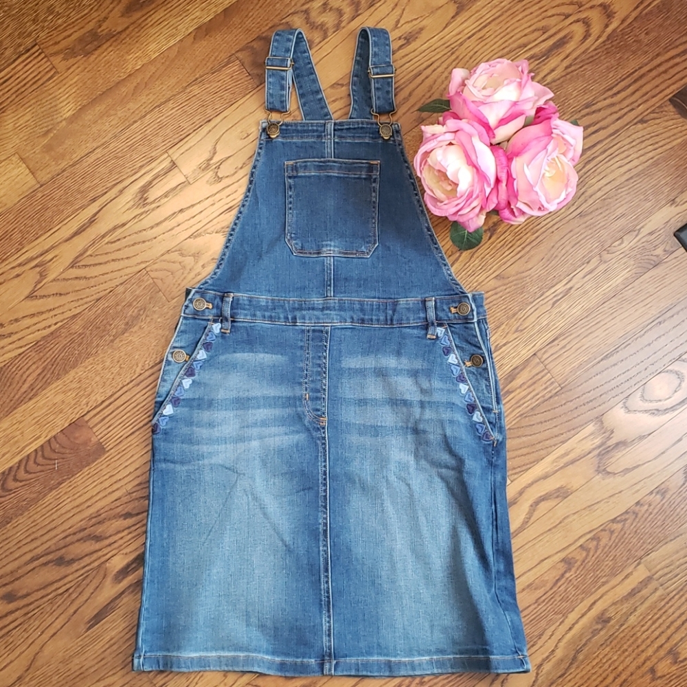J.Crew Crewcuts Girls Denim Overall Dress Size 14